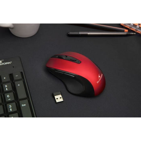 Mouse Wireless - BLUESTORK - OFFICE 75 - Ricaricabile - PC/MAC - Rosso