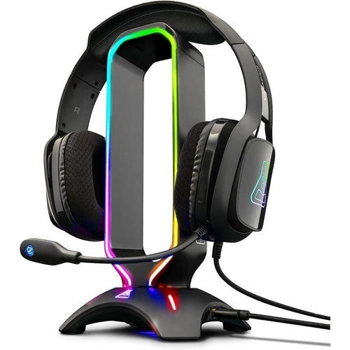 THE G-LAB Supporto universale per cuffie da gioco RGB con 2 porte USB