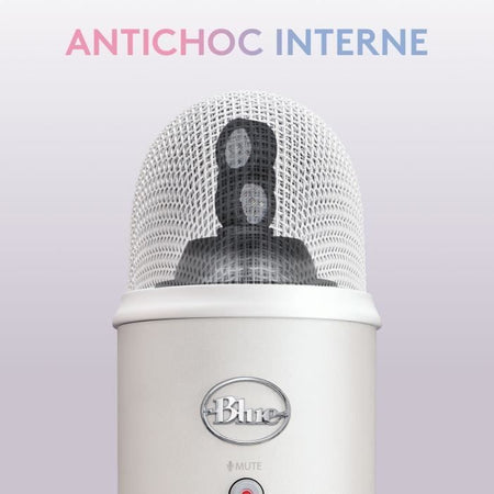 Micrófono USB - Blue Yeti Premium - para grabar, transmisión, juegos, podcasts en PC o Mac - Mist blanca blanca