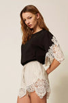Blusa con maniche in macramè | TWINSET