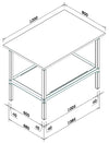 Banco da lavoro per magazzino con struttura metallica cm. 120x80x93h