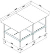 Banco lavoro da magazzino industria cm. 200x120x93h