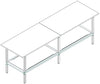 Banco per lavoro di metallo zincato con piano nobilitato cm. 280x80x93h