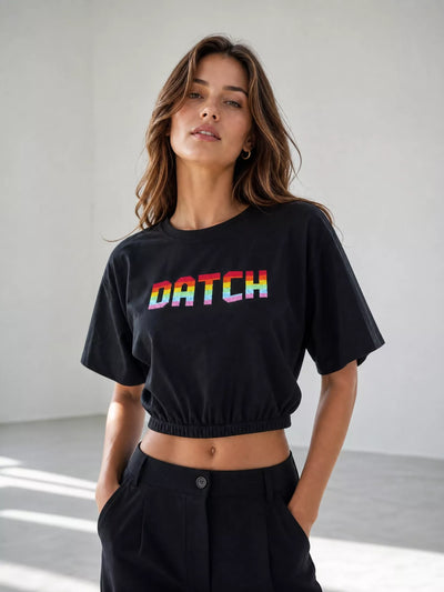 T-shirt corta con elastico vita donna datch