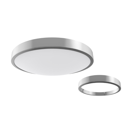 Plafoniera LED tonda in policarbonato - con anello argento incluso - 17W 4000K - diametro 360mm