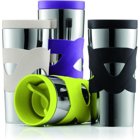 Tazza da viaggio termica BODUM - Acciaio inossidabile a doppia parete - Coperchio a vite ermetico - 0,35 l - Nero