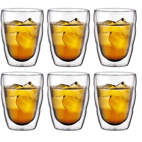 Set 6 bicchieri termici - BODUM - Pilatus - Doppia parete - 0,25 l - Trasparente