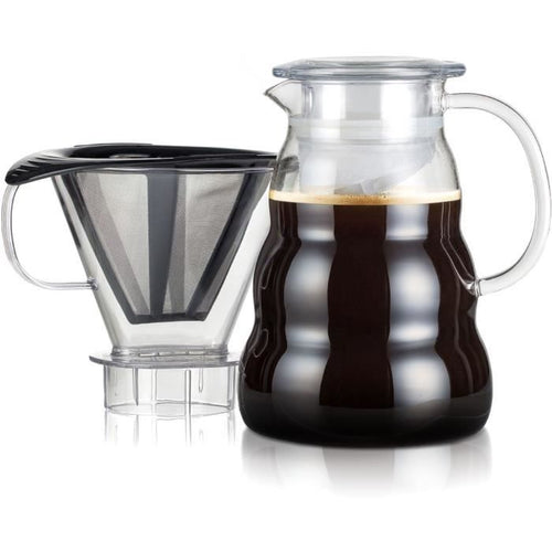 Macchina per caffè - BODUM - Melior - Filtro permanente in acciaio inox - 8 tazze - 1,0 l - Trasparente