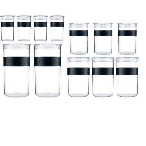 Barattoli conservazione - BODUM - PRESSO SET - 12 barattoli in plastica con coperchio ermetico