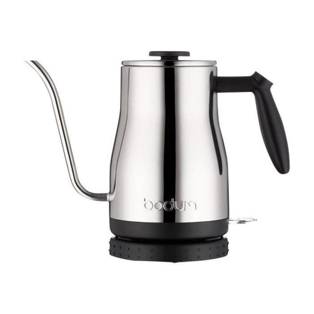 BODUM - BISTRO Bollitore elettrico con beccuccio lungo, 1.200 W, 1,0 l, acciaio inox