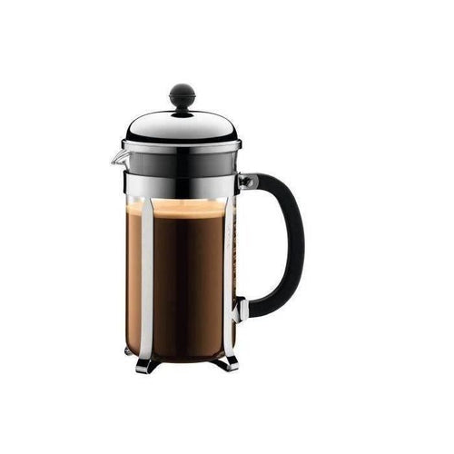 Chambord - Caffettiera per caffè a pistone Bodum, 8 tazze, 1,0 L, acciaio inossidabile