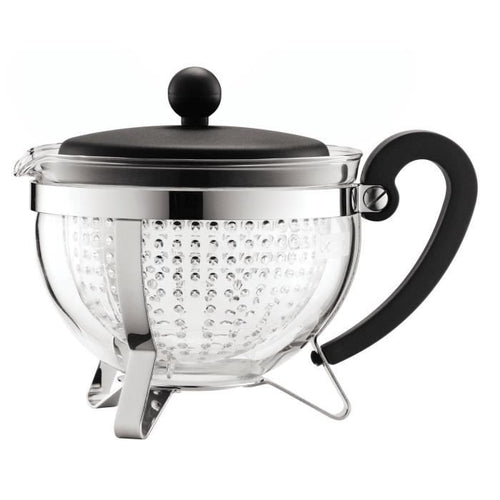 Teiera - Bodum - Chambord - 1 L - Vetro - Acciaio inossidabile - Grigio