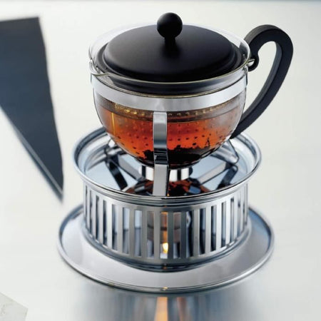 Teiera - Bodum - Chambord - 1 L - Vetro - Acciaio inossidabile - Grigio