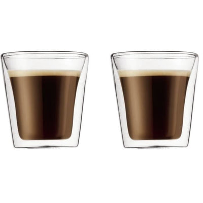 Set 2 bicchieri - BODUM - Canteen - Doppia parete - 0,1 l - Trasparente