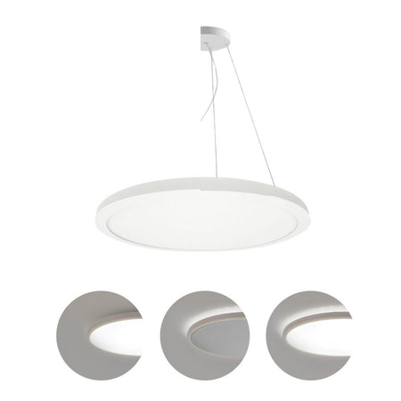 Plafoniera LED ultrasottile in policarbonato - 3 modalità di funzionamento - Potenza 24/28/32W e CCT selezionabili - Kit per installazione a sospensione NON incluso