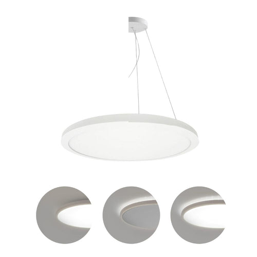 Plafoniera LED ultrasottile in policarbonato - 3 modalità di funzionamento - Potenza 32/36/40W e CCT selezionabili - Kit per installazione a sospensione NON incluso