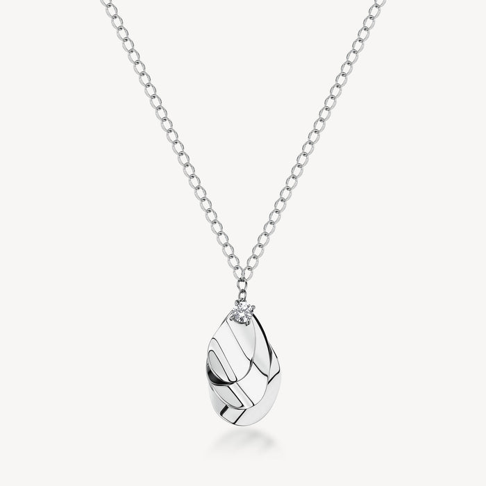 Collana Donna In Argento Con Zirconi E Smeraldo Sintetico Mabina Gioielli 553496