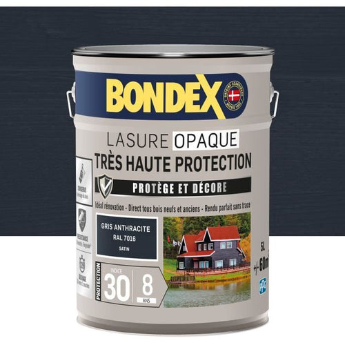 Tinta opaca altissima protezione - Grigio antracite RAL 7016 satinato - BONDEX - 5 L