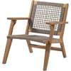 Poltrona bassa da giardino in legno di Acacia FSC e resina wicker - BORA - L60xP76xH73 cm