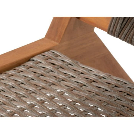 Poltrona bassa da giardino in legno di Acacia FSC e resina wicker - BORA - L60xP76xH73 cm