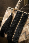 Borsa grande fantasia con frange e nappe | PHO Firenze