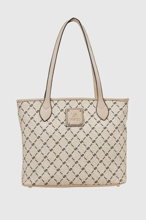 Borsa a spalla in ecopelle stampa logo | Verde Fashion