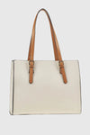 Borsa tote in ecopelle stampa logo | Verde Fashion