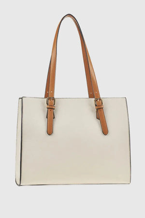 Borsa tote in ecopelle stampa logo | Verde Fashion