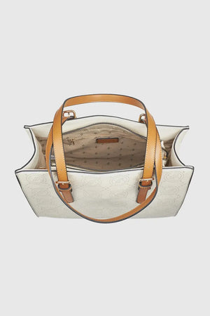 Borsa tote in ecopelle stampa logo | Verde Fashion