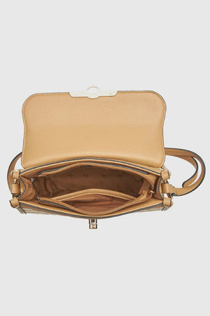 Borsa a spalla in rafia a righe intrecciate | Verde Fashion
