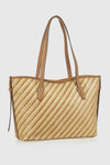 Borsa a spalla in rafia a righe intrecciate | Verde Fashion