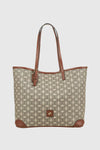 Borsa a spalla con sacca stampa geometrica | Verde Fashion