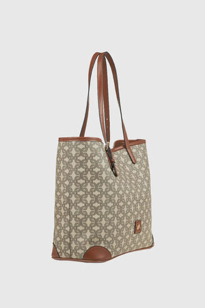 Borsa a spalla con sacca stampa geometrica | Verde Fashion
