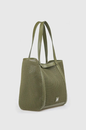 Borsa a spalla in tessuto traforato | Verde Fashion