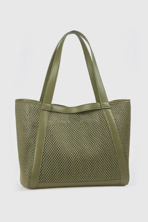 Borsa a spalla in tessuto traforato | Verde Fashion