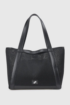 Borsa a spalla in tessuto traforato | Verde Fashion