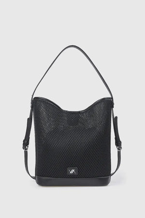 Borsa a spalla in tessuto traforato | Verde Fashion