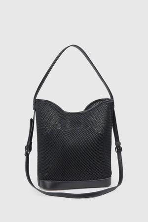 Borsa a spalla in tessuto traforato | Verde Fashion