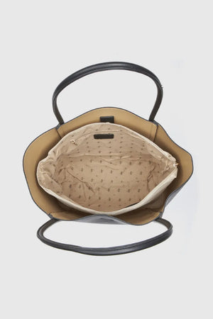 Borsa a spalla in ecopelle con sacca | Verde Fashion