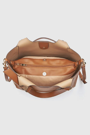 Borsa a spalla in ecopelle morbida con sacca | Verde Fashion
