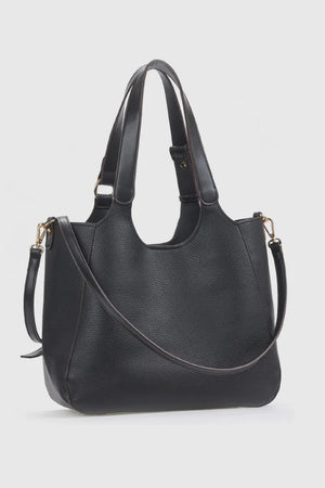 Borsa a spalla in ecopelle morbida con sacca | Verde Fashion