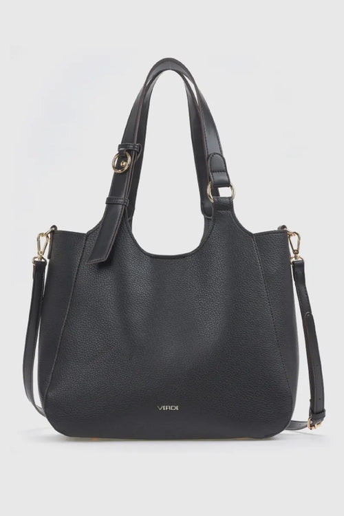 Borsa a spalla in ecopelle morbida con sacca | Verde Fashion