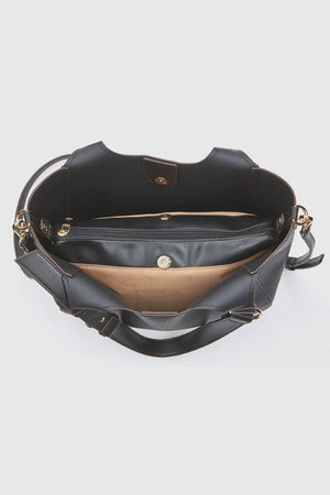 Borsa a spalla in ecopelle morbida con sacca | Verde Fashion