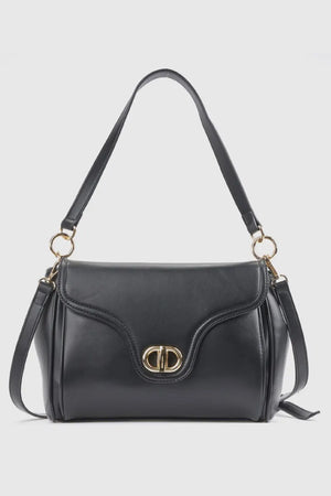 Borsa a spalla in ecopelle con patta | Verde Fashion