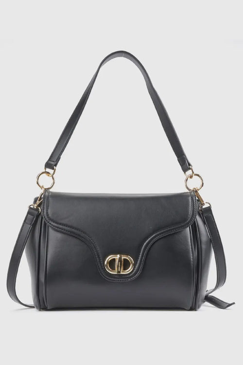 Borsa a spalla in ecopelle con patta | Verde Fashion