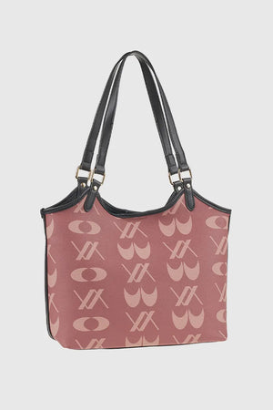 Borsa a spalla in ecopelle stampa logo | Verde Fashion