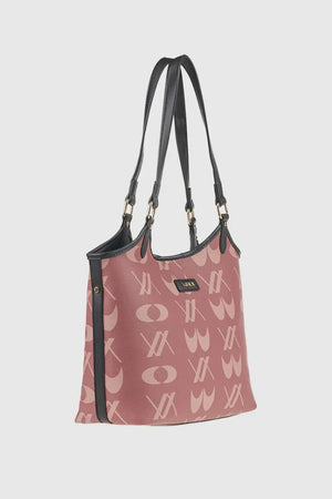 Borsa a spalla in ecopelle stampa logo | Verde Fashion