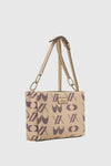 Borsa a tracolla in ecopelle stampa logo | Verde Fashion