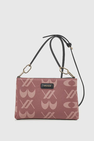 Borsa a tracolla in ecopelle stampa logo | Verde Fashion