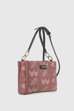 Borsa a tracolla in ecopelle stampa logo | Verde Fashion
